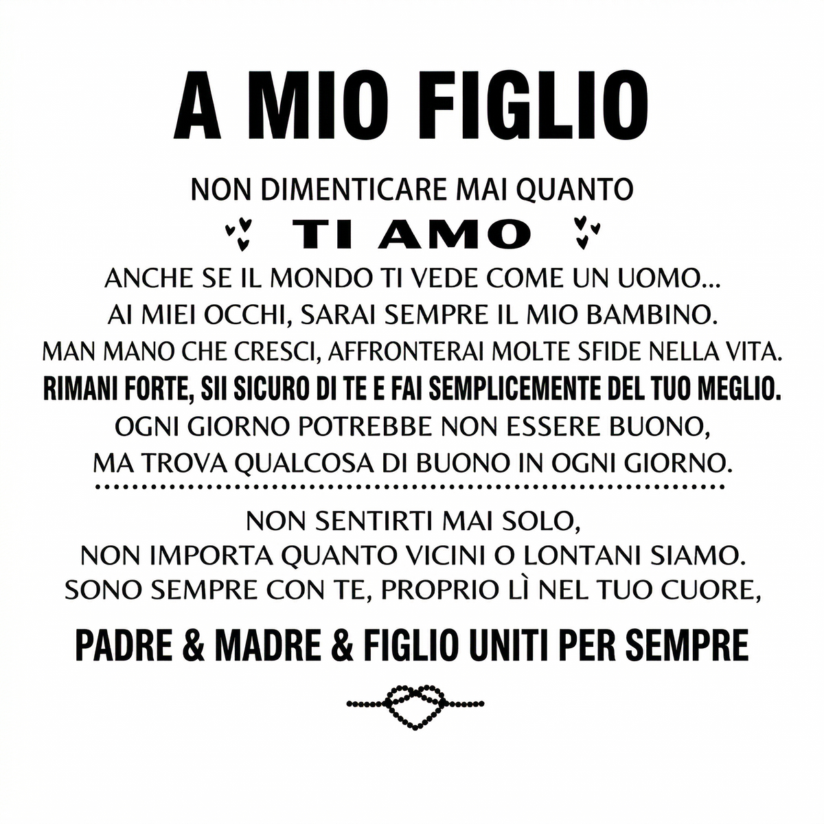 “A Mio Figlio” Bracciale Inciso