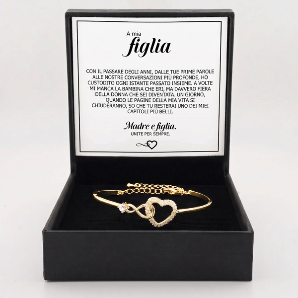 Bracciale "A mia figlia" - Uniti per sempre
