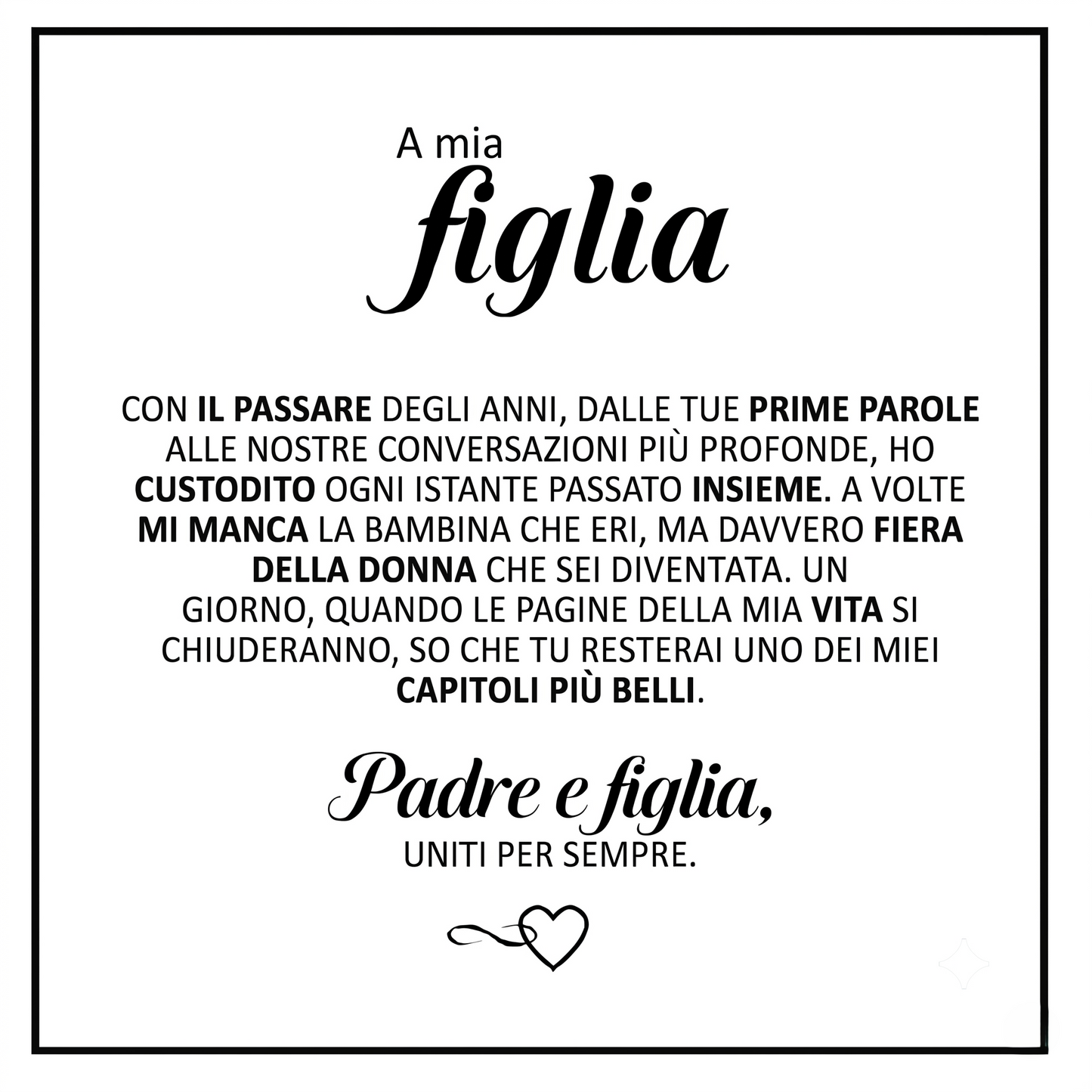 Bracciale "A mia figlia" - Uniti per sempre